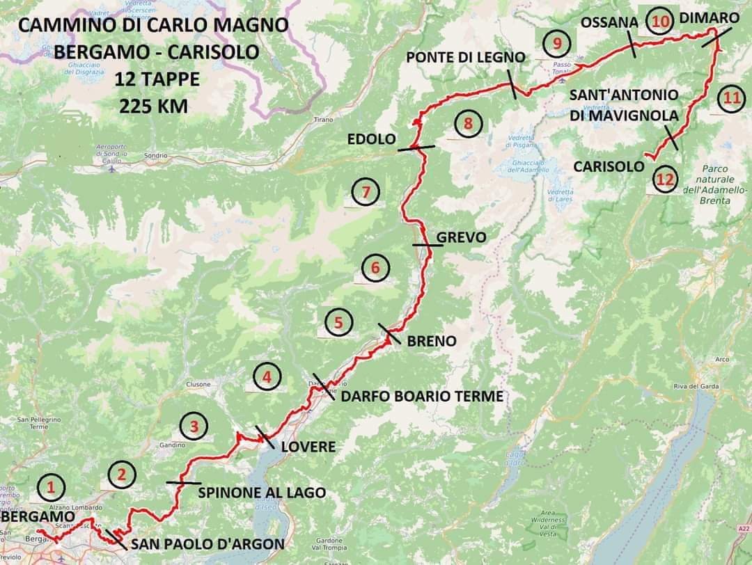 Le tappe del Cammino di Carlo Magno, il cammino camuno